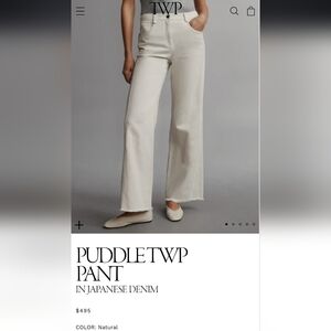 New with tags TWP puddle pant Japanese Denim size 2 RETAIL $495 on website